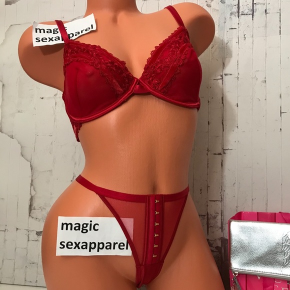 Victoria's Secret Other - VS LUXE 32 34 38 BRA PANTY SET FLORAL EMBROIDERY